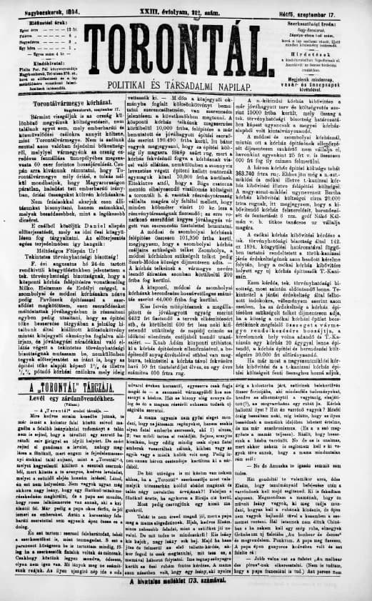 Torontál, 23. évf. 1894. szeptember 17. 212. sz.