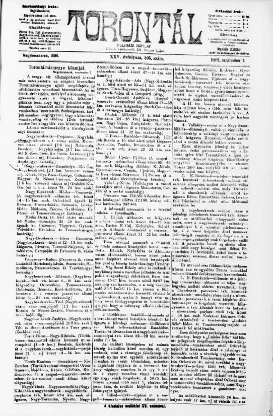 Torontál, 25. évf. 1896. szeptember 7. 205. sz.