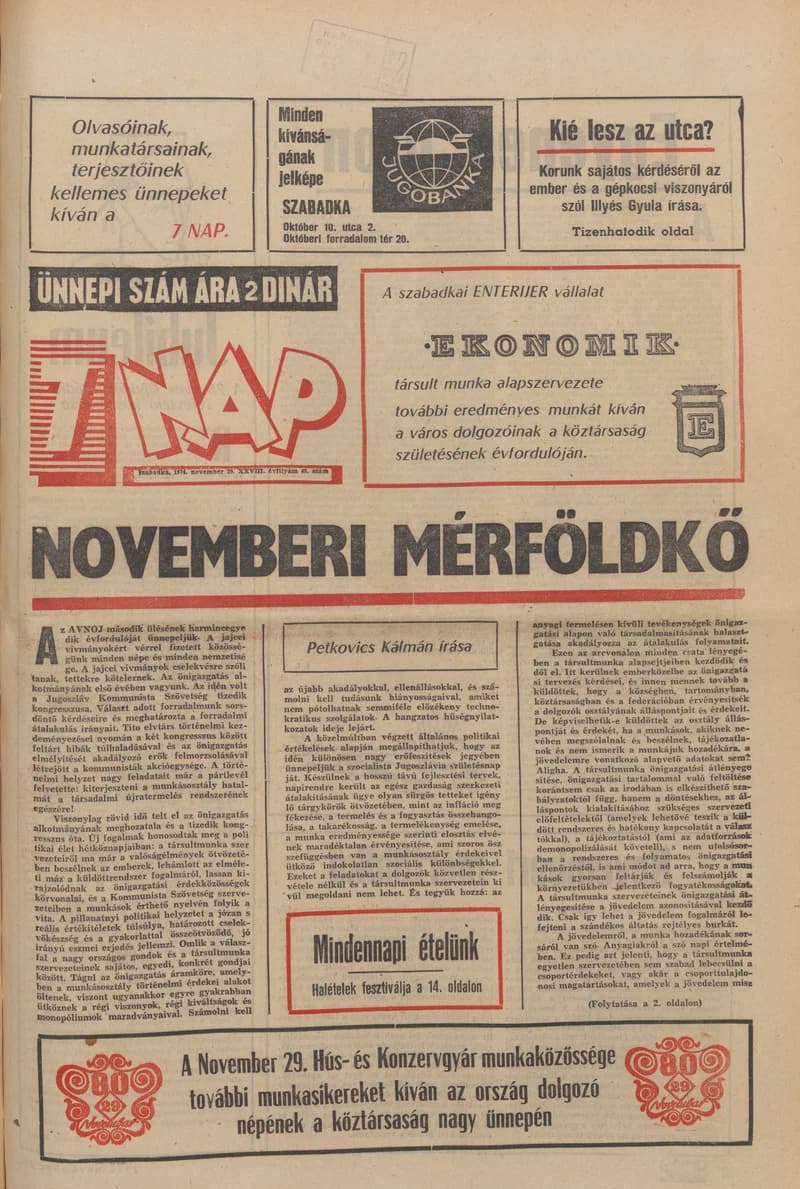 7 Nap, 29. évf. 1974. november 29. 48. sz. 1–32. oldal