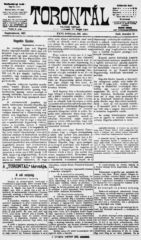 Torontál, 26. évf. 1897. december 21. 291. sz.