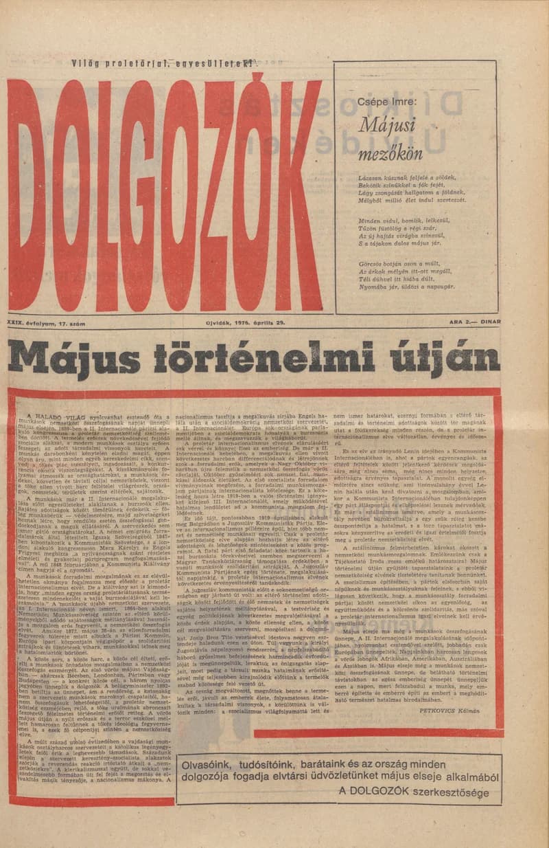 Dolgozók, 30. évf. 1976. április 29. 17. sz.