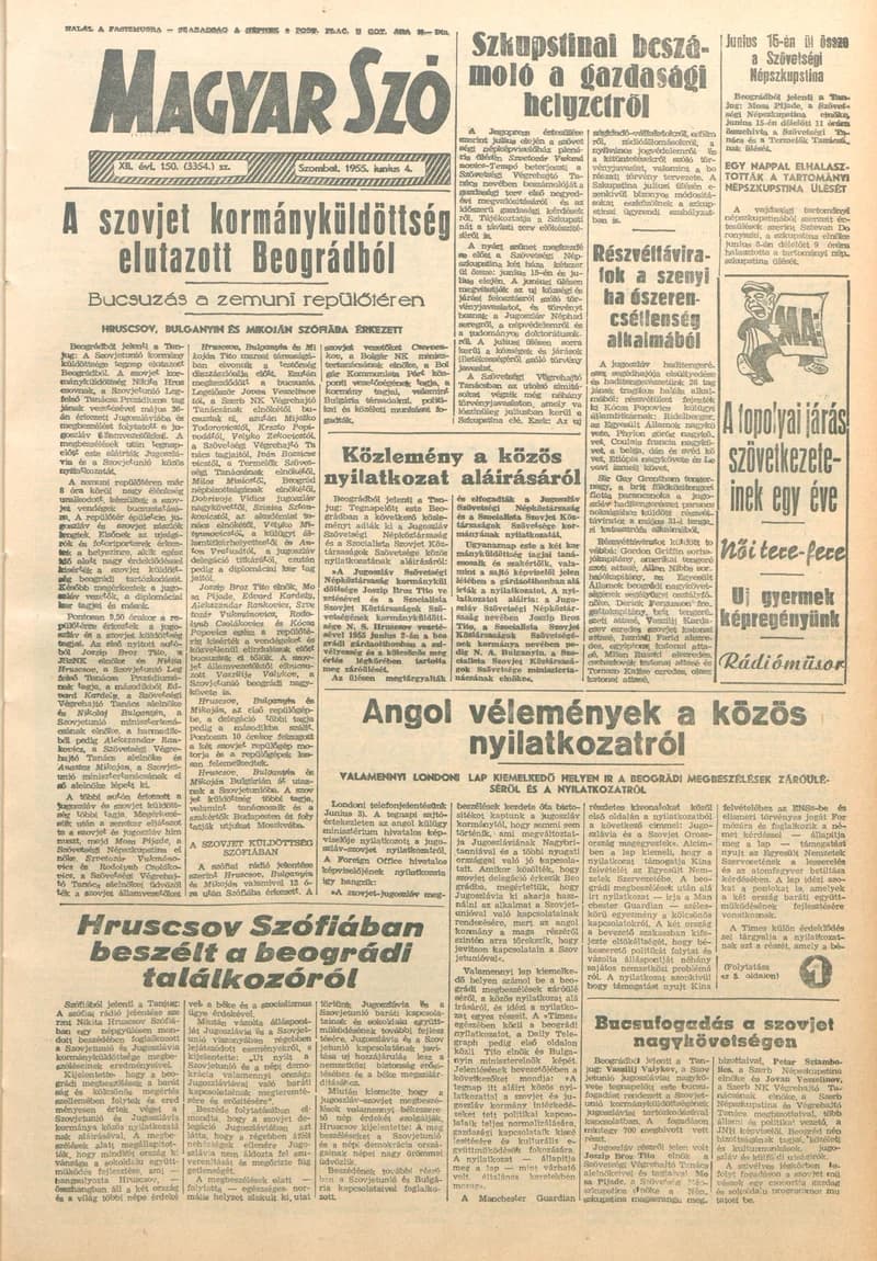 Magyar Szó, 12. évf. 1955. június 4. 150. sz. 1–10. oldal