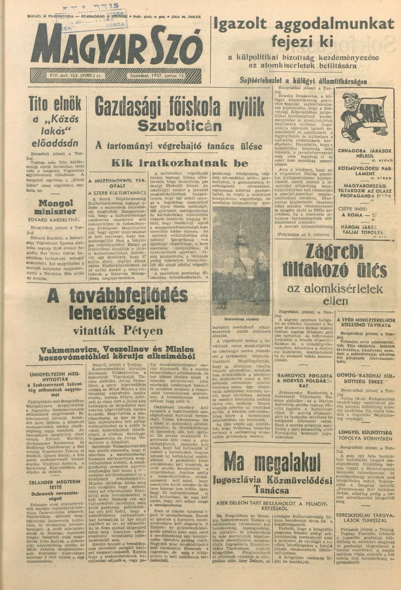Magyar Szó, 14. évf. 1957. június 15. 162. sz. 1–10. oldal