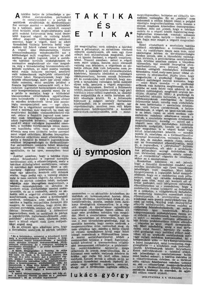 Új Symposion, 1. évf. 1965. január 15. 1. sz. 1–32. oldal