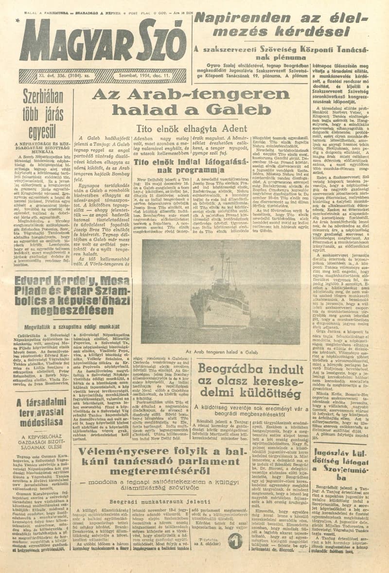 Magyar Szó, 11. évf. 1954. december 11. 336. sz. 1–8. oldal