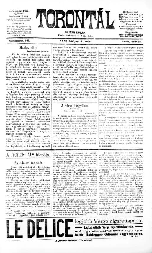 Torontál, 31. évf. 1902. január 22. 17. sz.