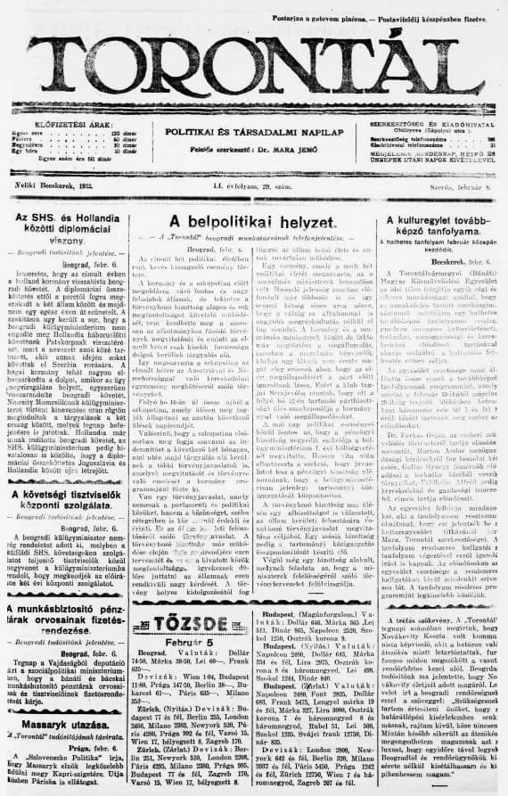 Torontál, 51. évf. 1922. február 8. 29. sz.