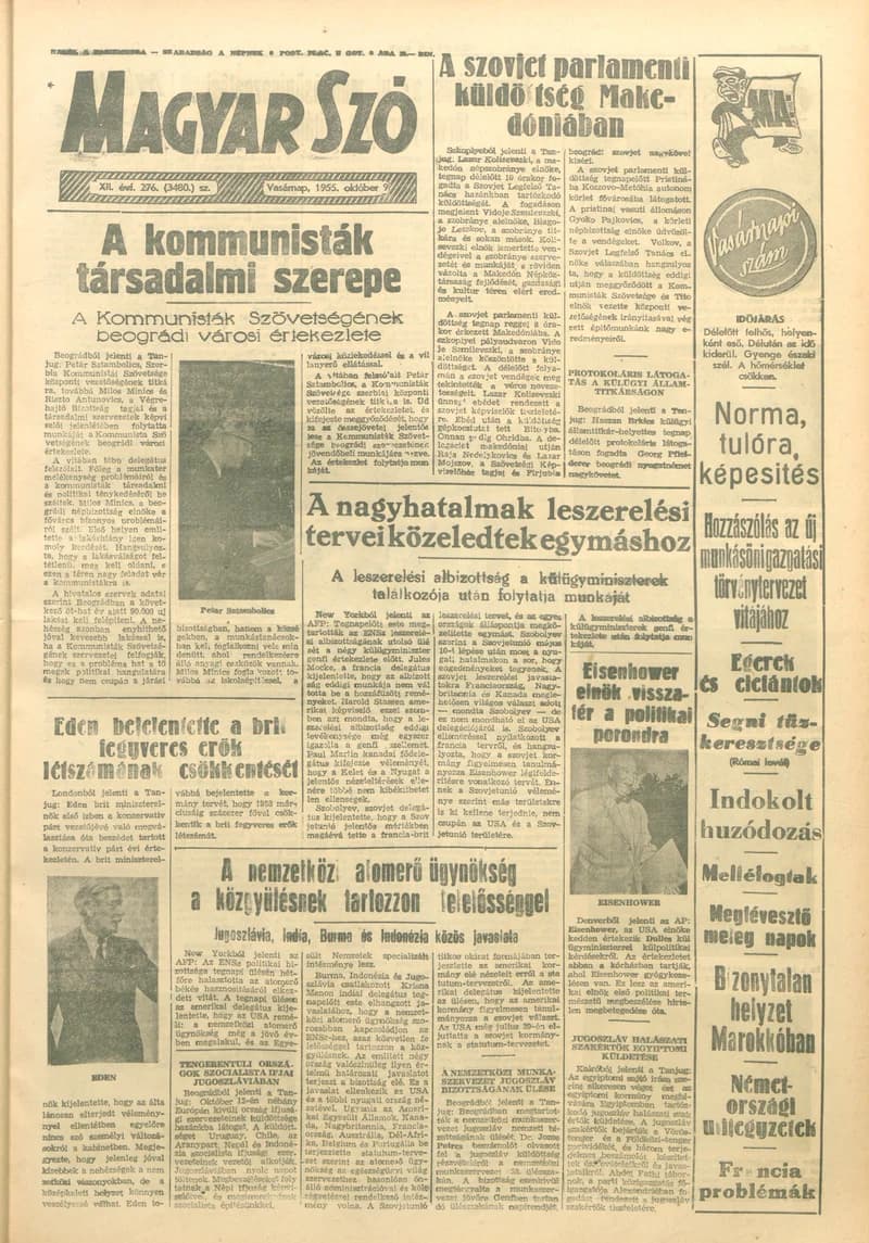 Magyar Szó, 12. évf. 1955. október 9. 276. sz. 1–14. oldal
