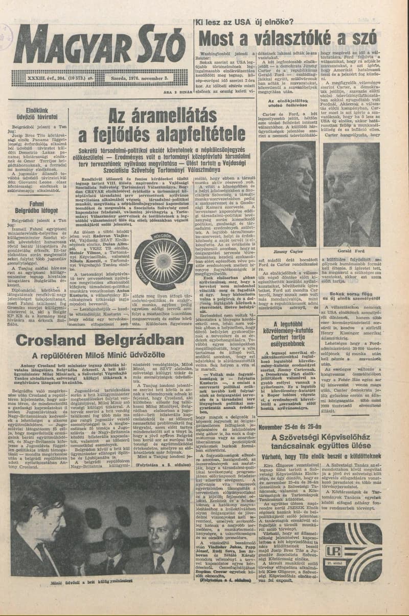Magyar Szó, 33. évf. 1976. november 3. 304. sz. 1–20. oldal