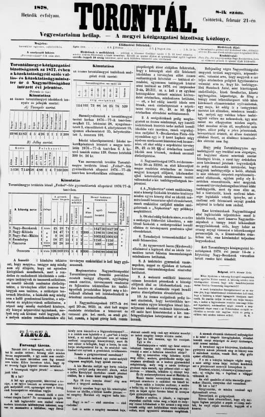 Torontál, 7. évf. 1878. február 21. 8. sz.