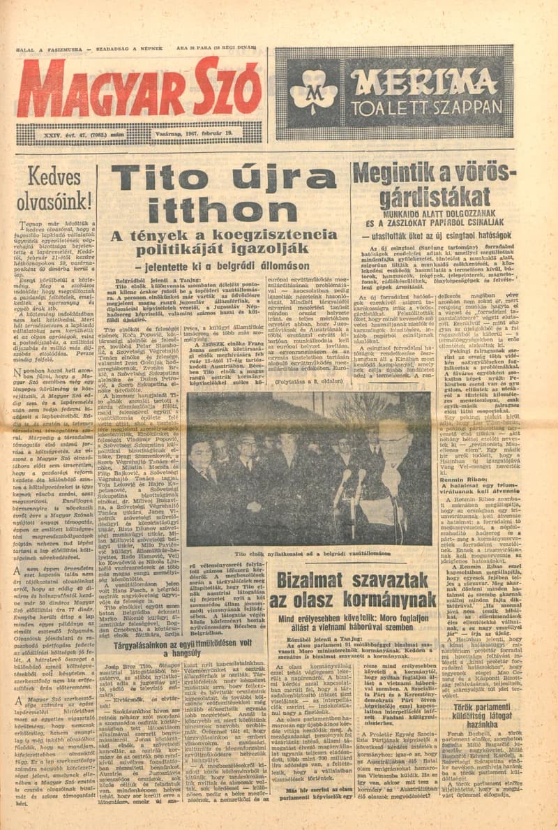 Magyar Szó, 24. évf. 1967. február 19. 47. sz. 1–24. oldal