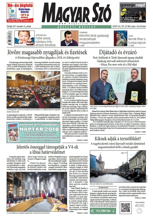 Magyar Szó, 74. évf. 2017. december 15. 293. sz. 1–16. oldal