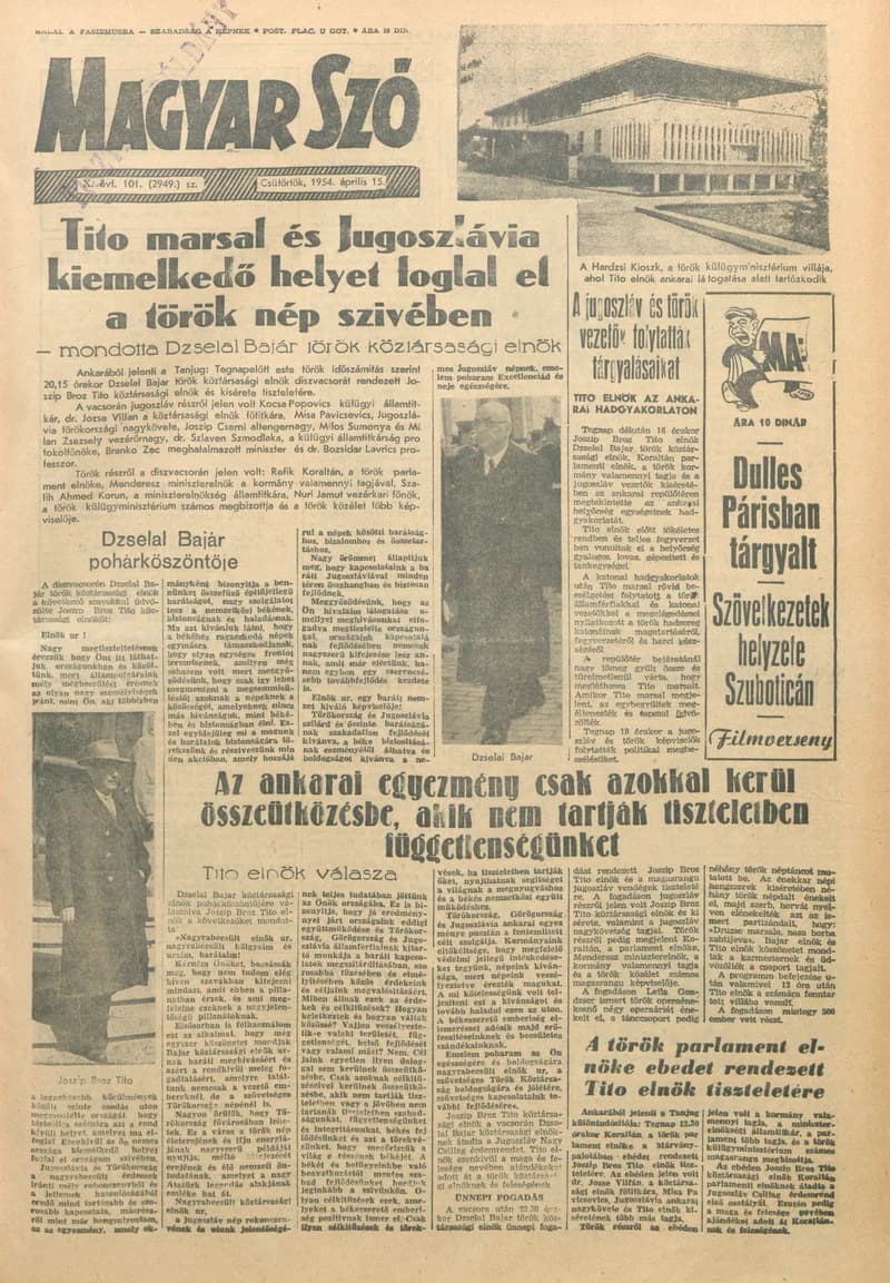 Magyar Szó, 11. évf. 1954. április 15. 101. sz. 1–10. oldal