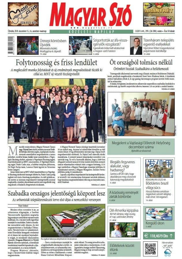 Magyar Szó, 75. évf. 2018. december 15. – 16. 293. sz. 1–42. oldal
