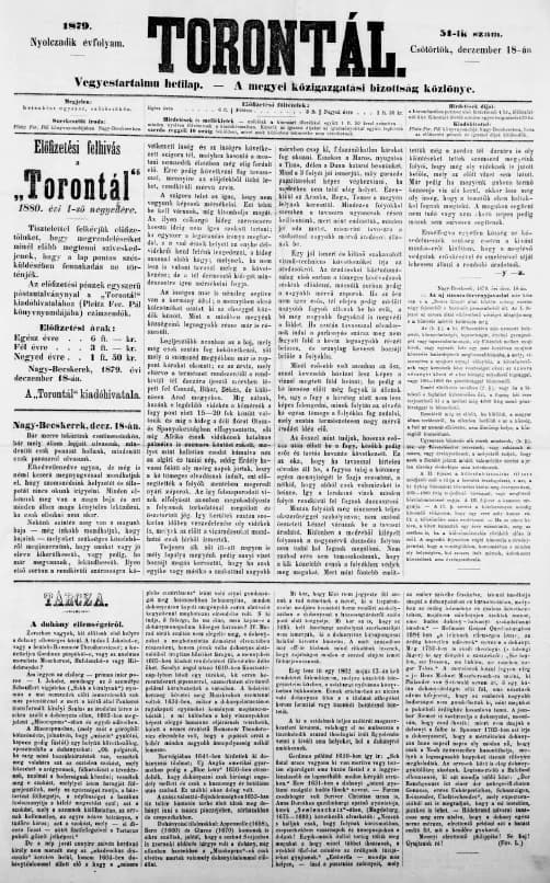 Torontál, 8. évf. 1879. december 18. 51. sz.