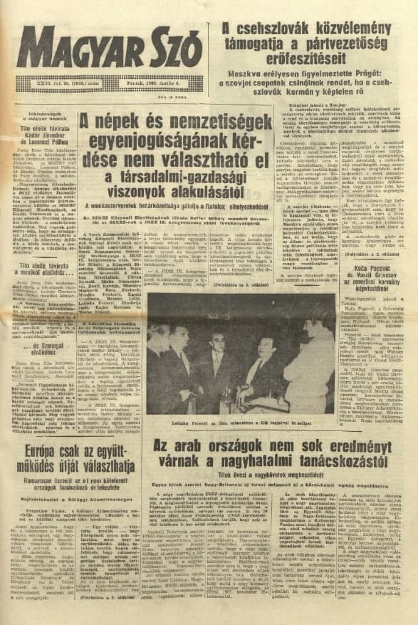 Magyar Szó, 26. évf. 1969. április 4. 92. sz. 1–12. oldal