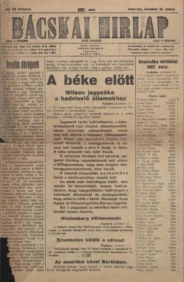 Bácskai Hirlap, 20. évf. 1916. december 22. 587. sz.