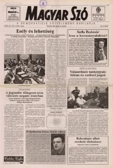Magyar Szó, 58. évf. 2001. július 6. 155. sz. 1–16. oldal