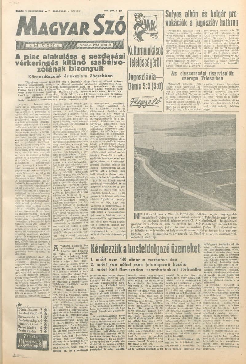 Magyar Szó, 9. évf. 1952. július 26. 177. sz. 1–8. oldal