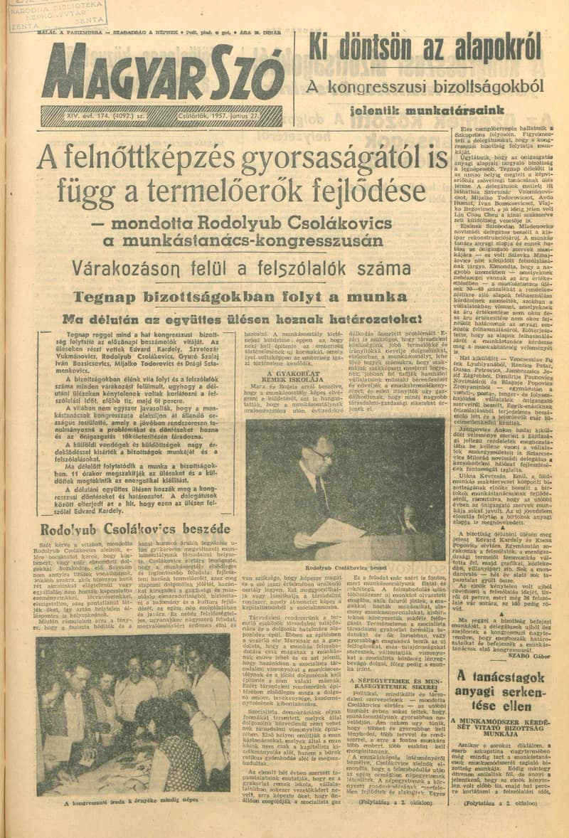 Magyar Szó, 14. évf. 1957. június 27. 174. sz. 1–10. oldal