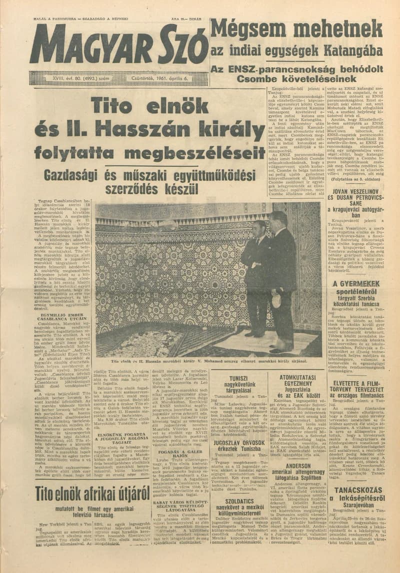 Magyar Szó, 18. évf. 1961. április 6. 80. sz. 1–14. oldal