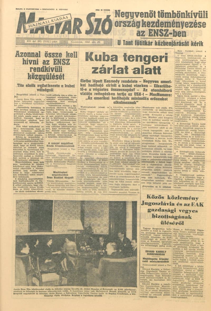 Magyar Szó, 19. évf. 1962. október 25. 295. sz. 1–14. oldal