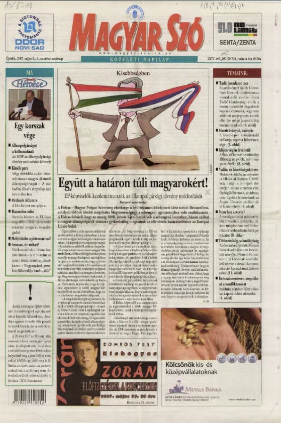 Magyar Szó, 64. évf. 2007. május 5. – 6. 102. sz. 1–12. oldal