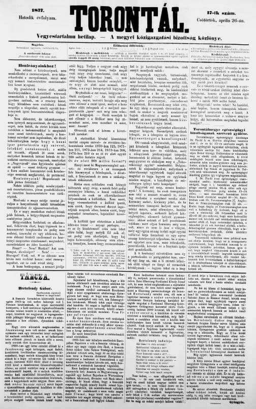 Torontál, 6. évf. 1877. április 26. 17. sz.