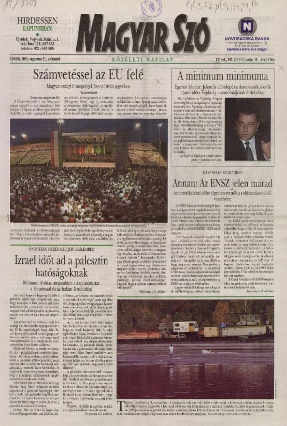 Magyar Szó, 60. évf. 2003. augusztus 21. 197. sz. 1–16. oldal