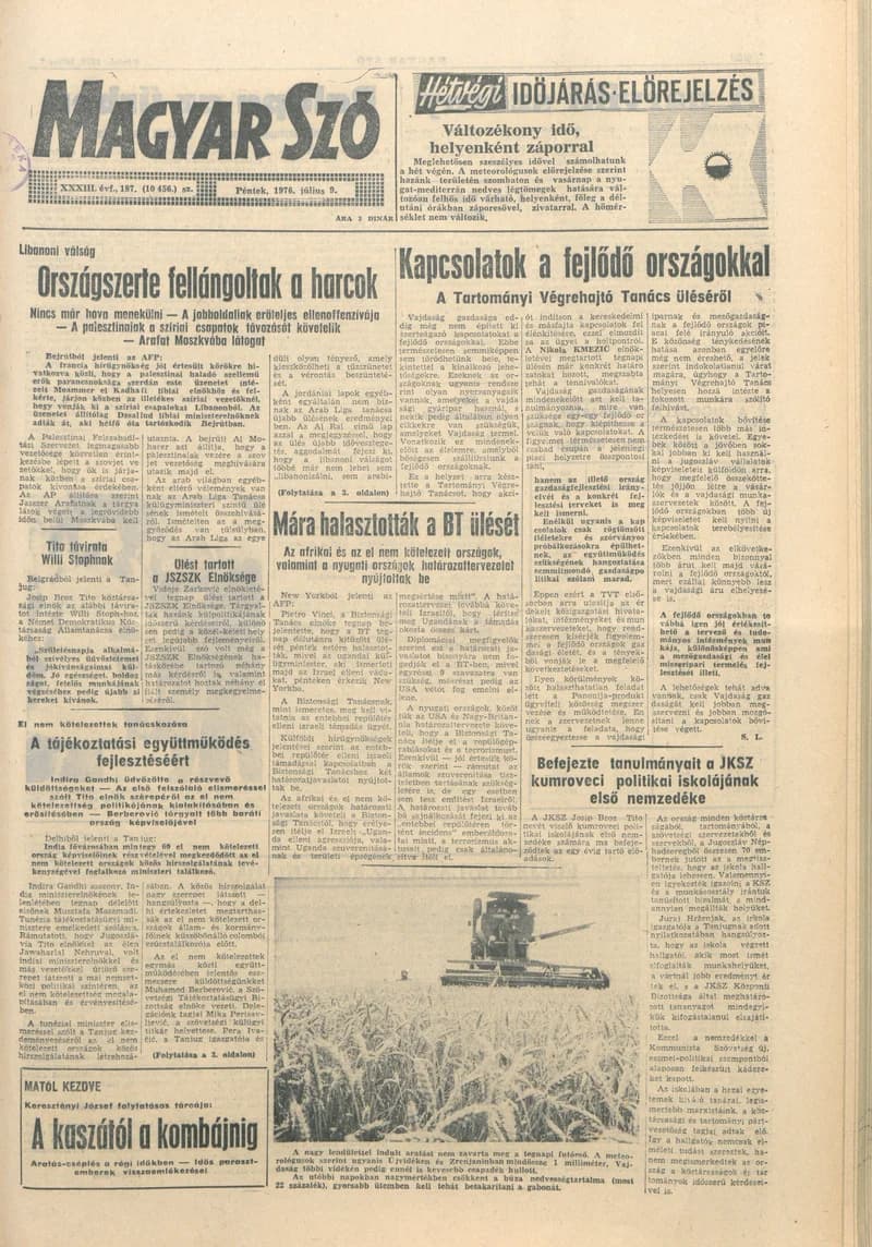 Magyar Szó, 33. évf. 1976. július 9. 187. sz. 1–16. oldal