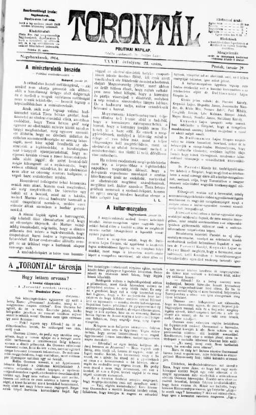 Torontál, 33. évf. 1904. január 29. 23. sz.