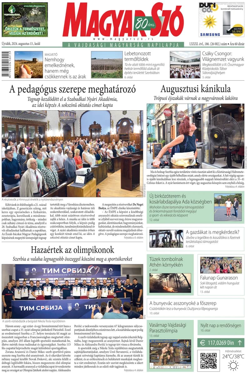 Magyar Szó, 81. évf. 2024. augusztus 13. 186. sz. 1–20. oldal