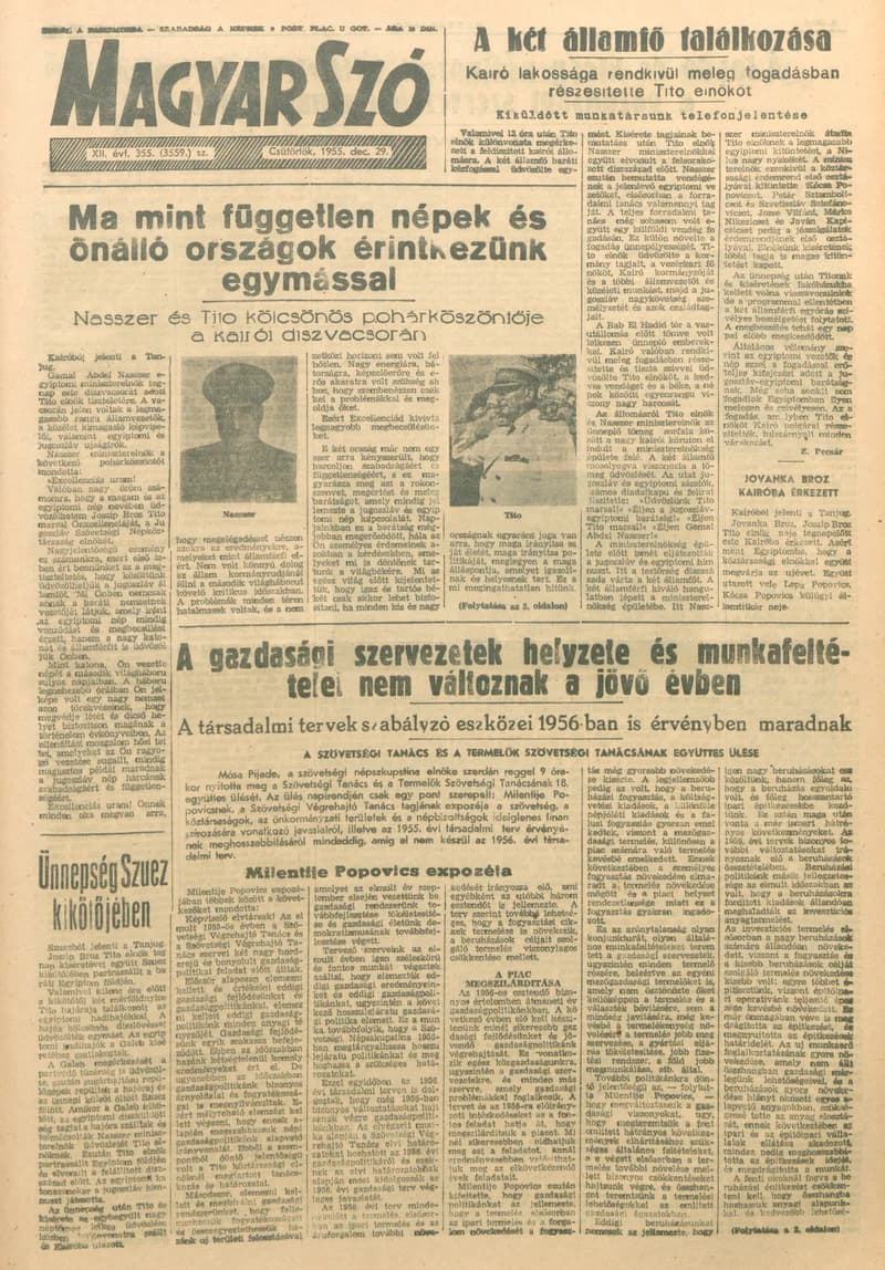 Magyar Szó, 12. évf. 1955. december 29. 355. sz. 1–8. oldal