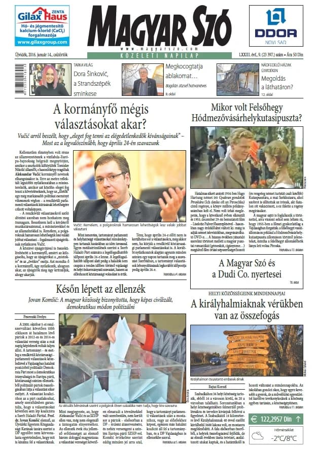 Magyar Szó, 73. évf. 2016. január 14. 9. sz. 1–20. oldal