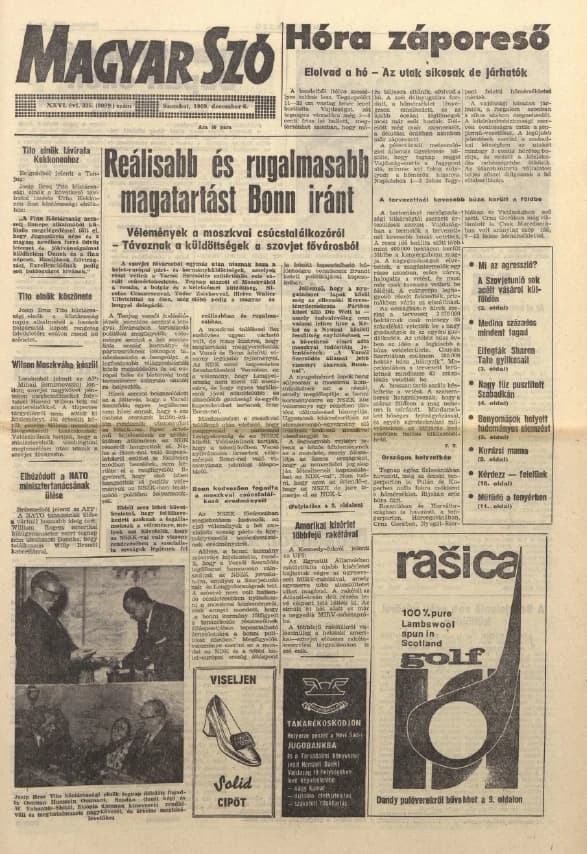 Magyar Szó, 26. évf. 1969. december 6. 335. sz.