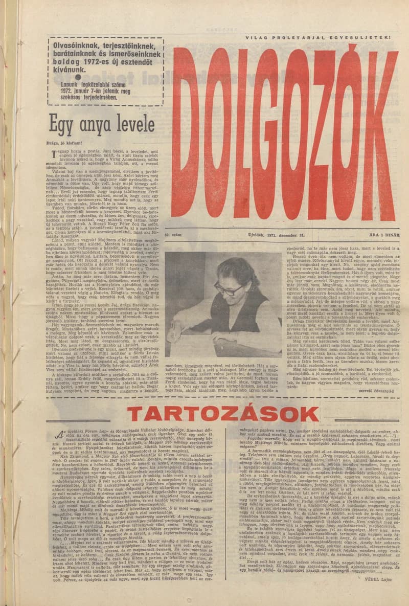 Dolgozók, 25. évf. 1971. december 31. 52. sz.