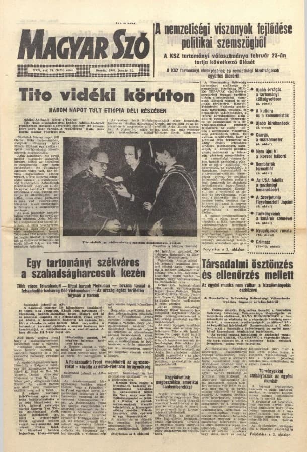 Magyar Szó, 25. évf. 1968. január 31. 29. sz. 1–16. oldal