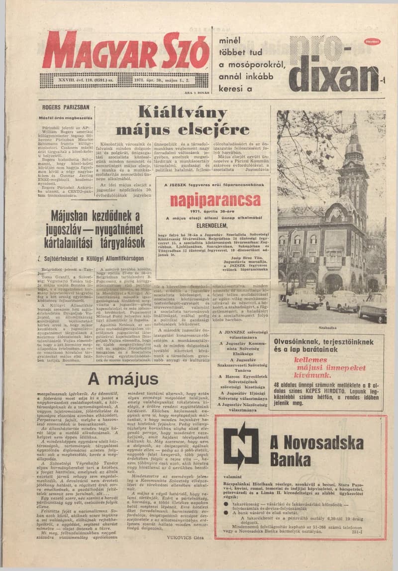 Magyar Szó, 28. évf. 1971. április 30. – május 2. 118. sz.