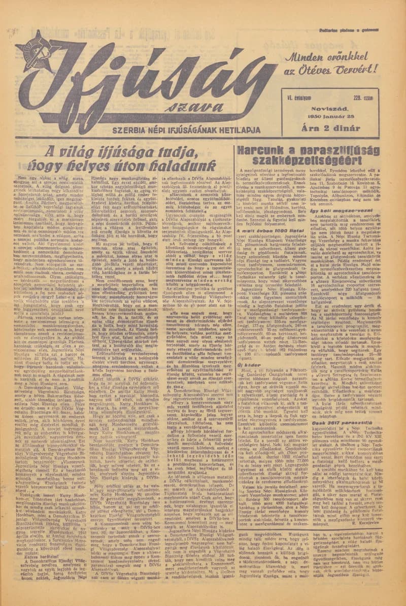 Ifjúság Szava, 6. évf. 1950. január 28. 229. sz.