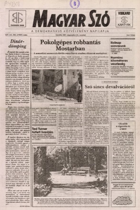 Magyar Szó, 54. évf. 1997. szeptember 20. 222. sz. 1–16. oldal