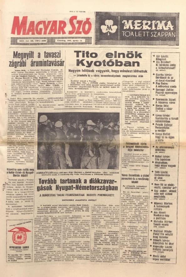 Magyar Szó, 25. évf. 1968. április 14. 103. sz. 1–36. oldal