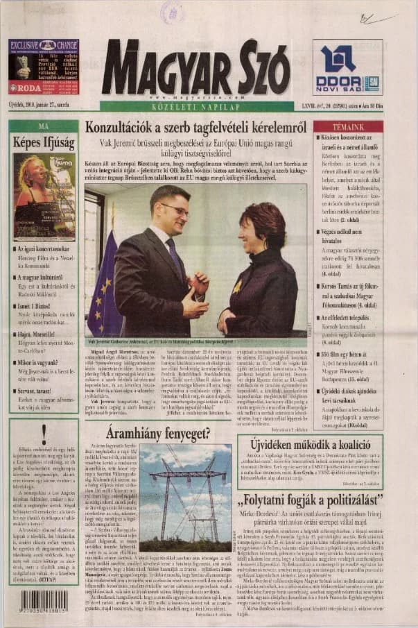 Magyar Szó, 67. évf. 2010. január 27. 20. sz. 1–20. oldal