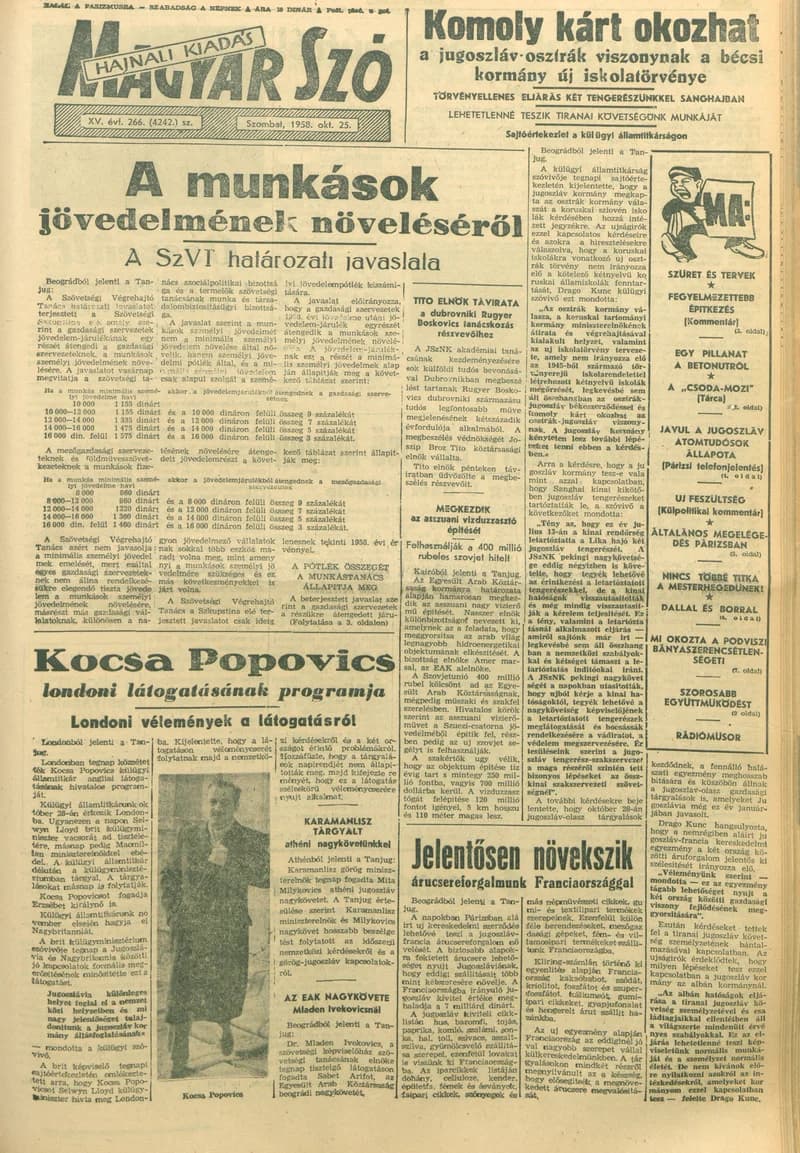 Magyar Szó, 15. évf. 1958. október 25. 266. sz. 1–14. oldal