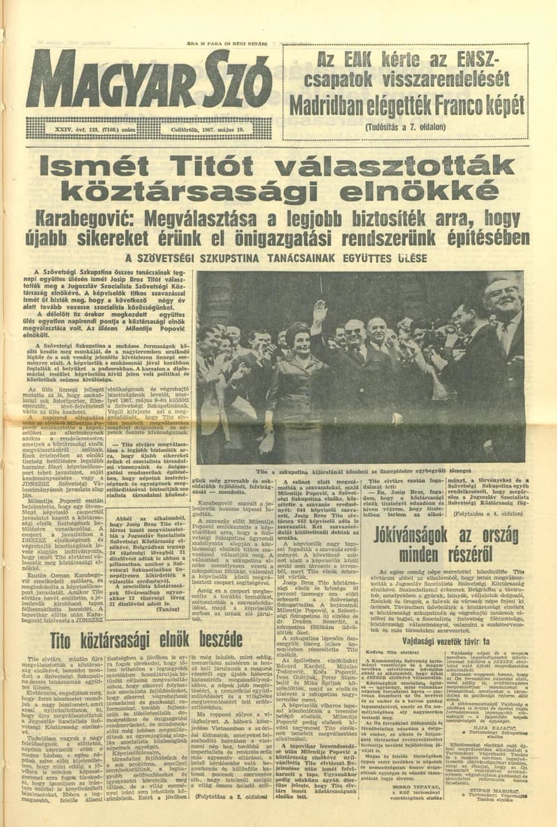 Magyar Szó, 24. évf. 1967. május 18. 133. sz. 1–14. oldal