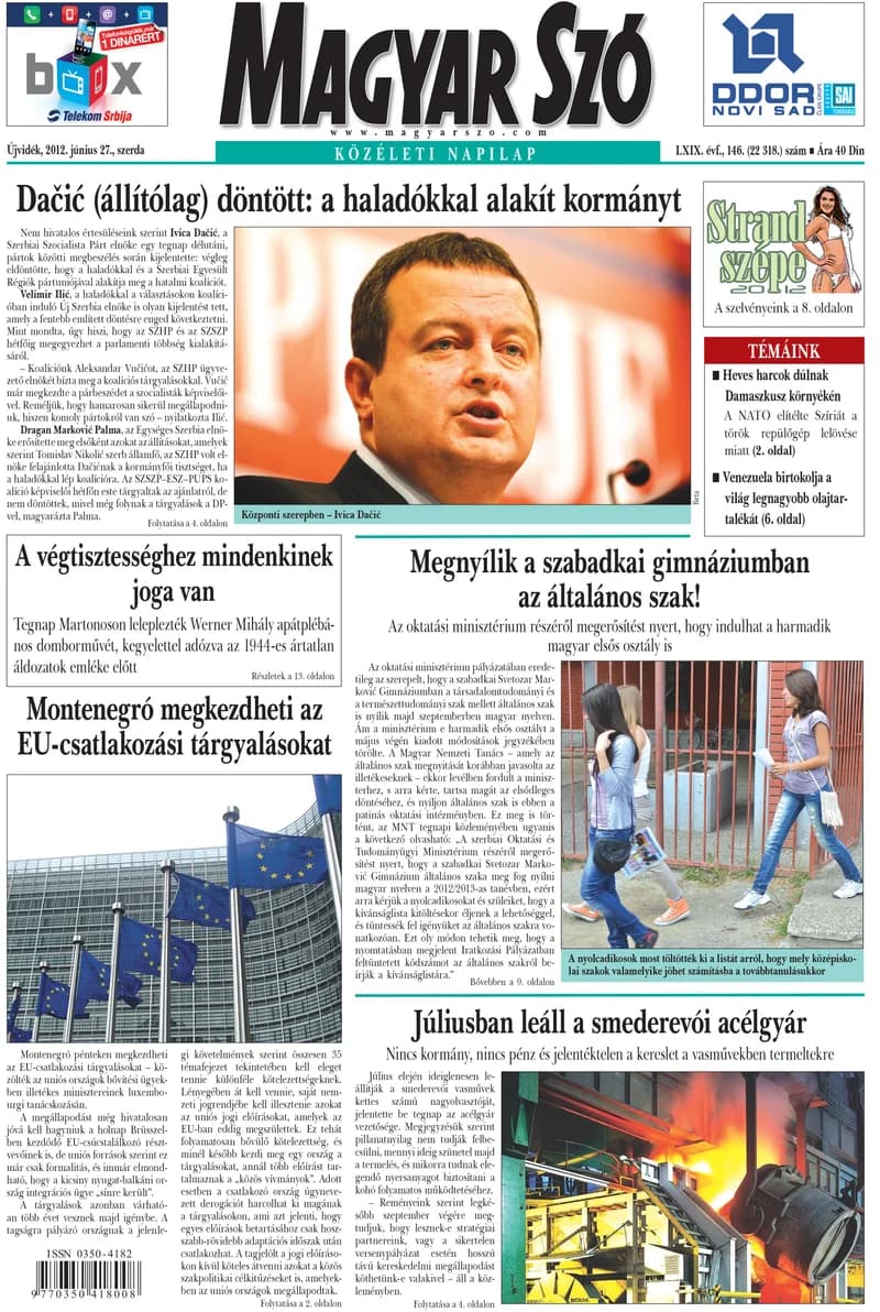 Magyar Szó, 69. évf. 2012. június 27. 146. sz. 1–20. oldal