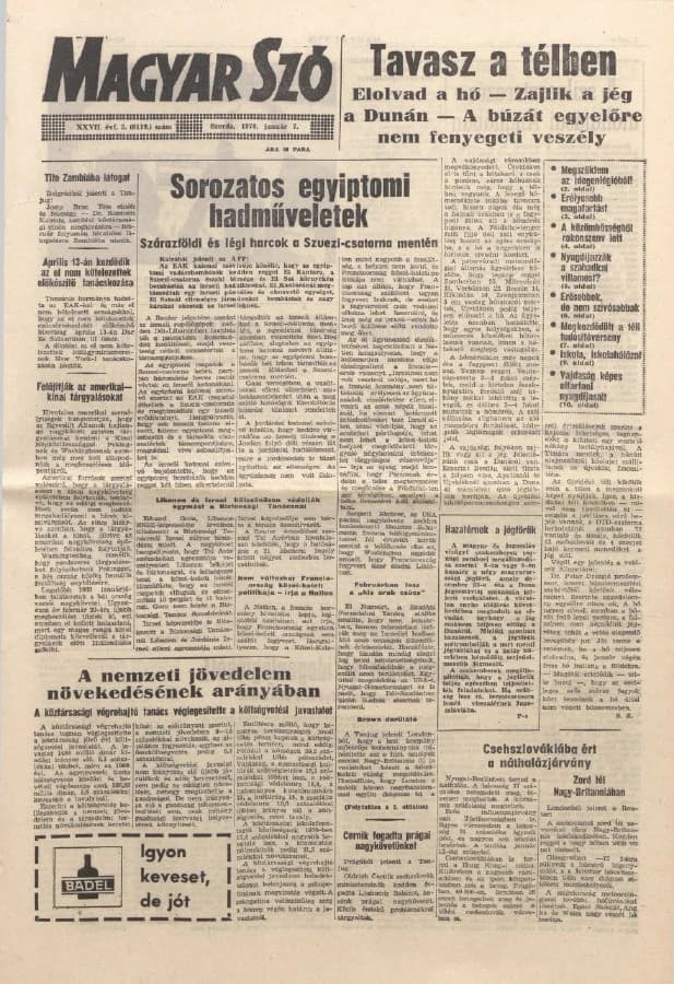 Magyar Szó, 27. évf. 1970. január 7. 5. sz. 1–16. oldal