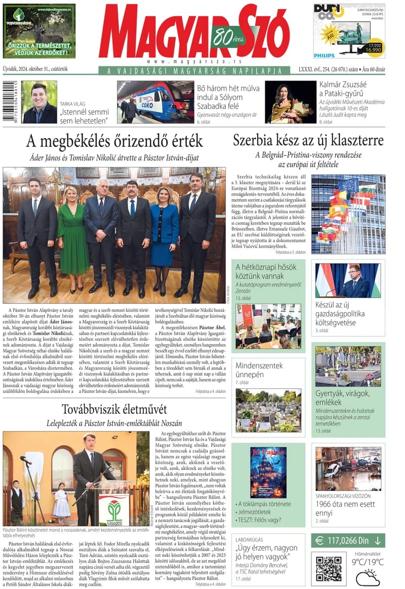 Magyar Szó, 81. évf. 2024. október 31. 254. sz. 1–20. oldal