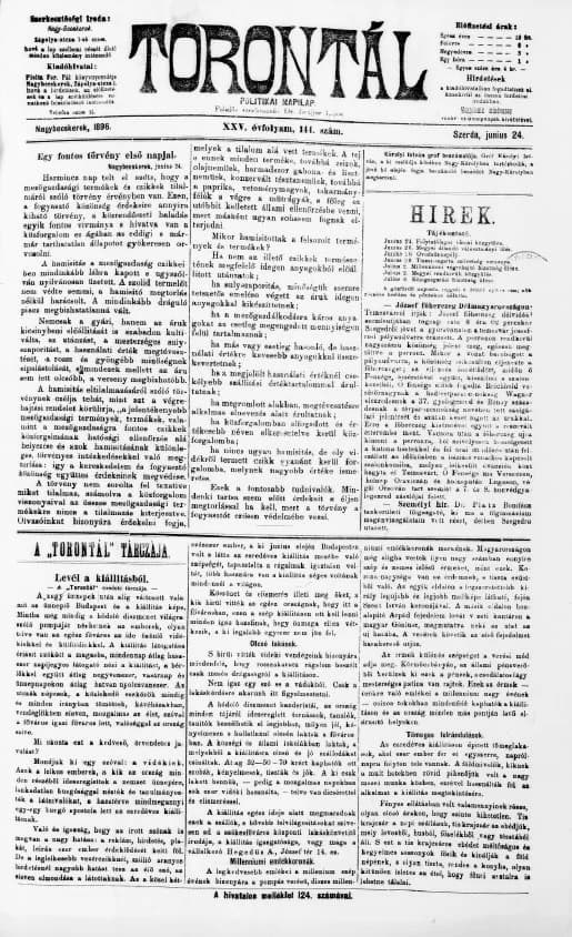 Torontál, 25. évf. 1896. június 24. 144. sz.