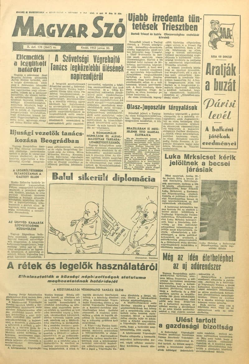 Magyar Szó, 10. évf. 1953. június 30. 178. sz. 1–10. oldal