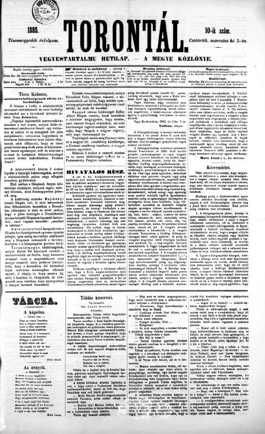 Torontál, 14. évf. 1885. március 5. 10. sz.